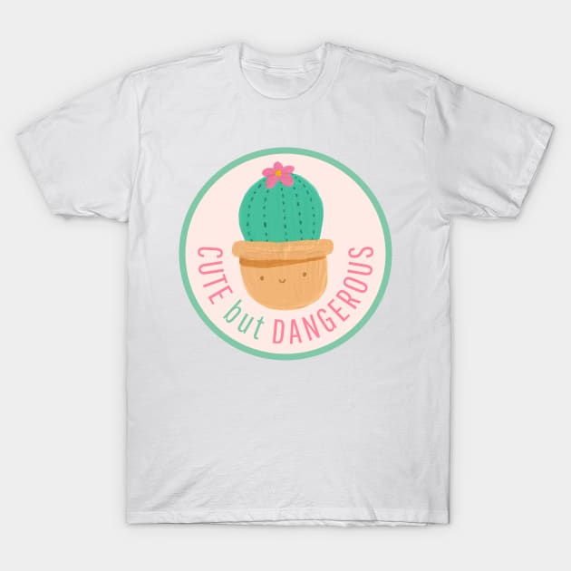 Cute But Dangerous Smiling Cactus T-Shirt by F-for-Fab